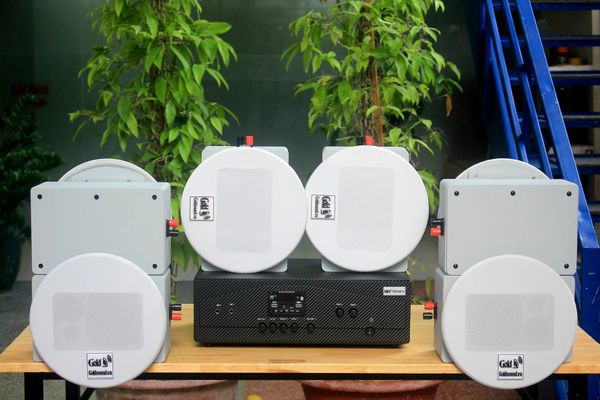 [Diện tích 120m2 + 2 Kênh] A917_SG Goldsound 2 vùng âm lượng 1200w + 6 loa âm trần Goldsound VAT28_SG 28w, loa được thiết kế riêng cho quán, bật lớn không tạp âm, miễn phí công lắp đặt, bảo hành dài hạn 5 năm