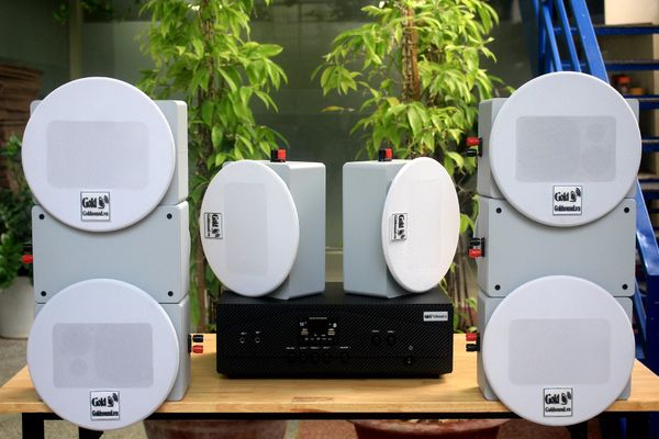 [Diện tích 160m2 + 2 Kênh] A917_DA Goldsound 2 vùng âm lượng 1200w + 8 loa âm trần Goldsound VAT28_DA 28w, loa được thiết kế riêng cho quán, bật lớn không tạp âm, miễn phí công lắp đặt, bảo hành dài hạn 5 năm