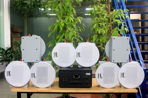 [Diện tích 160m2 + 2 Kênh] A907 Goldsound 2 vùng âm lượng 900w + 8 loa âm trần Goldsound VAT28 28w, loa được thiết kế riêng cho quán, bật lớn không tạp âm, miễn phí công lắp đặt, bảo hành dài hạn 5 năm