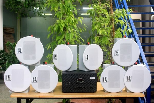 [Diện tích 160m2 + 2 Kênh] A907 Goldsound 2 vùng âm lượng 900w + 8 loa âm trần Goldsound VAT28 28w, loa được thiết kế riêng cho quán, bật lớn không tạp âm, miễn phí công lắp đặt, bảo hành dài hạn 5 năm