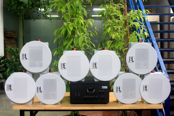 [Diện tích 160m2 + 2 Kênh] A907_DA Goldsound 2 vùng âm lượng 900w + 8 loa âm trần Goldsound VAT28_DA 28w, loa được thiết kế riêng cho quán, bật lớn không tạp âm, miễn phí công lắp đặt, bảo hành dài hạn 5 năm