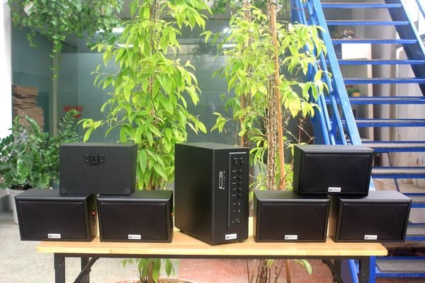 [Diện tích 120m2 + 02 Kênh] AMT384_SG Goldsound 2 vùng âm lượng 380w + 6 loa Goldsound ngoài trời V40NT_SG 40w, loa được thiết kế riêng cho quán, bật lớn không tạp âm, miễn phí công lắp đặt, bảo hành 12 tháng