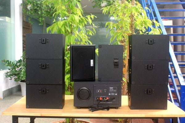 Dàn loa sân vườn: Amply A907 Goldsound 2 vùng âm lượng 900w + 8 loa Goldsound ngoài trời V40NT 40w loa được thiết kế riêng cho quán, bật lớn không tạp âm, miễn phí công lắp đặt, bảo hành 12 tháng