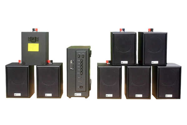 [Diện tích 160m2 + 02 Kênh] AMT384_TH Goldsound 2 vùng âm lượng 380w + 8 loa Goldsound V24C_TH 24w, loa được thiết kế riêng cho quán, bật lớn không tạp âm, miễn phí công lắp đặt, bảo hành dài hạn 5 năm.