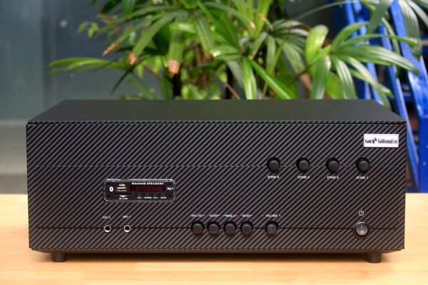Amply cho quán cafe A384-4K: 4 phân vùng đầu ra (800w, đủ kết nối Bluetooth, RCA, AV, USB) chuyên dụng cho quán cafe, nhà hàng