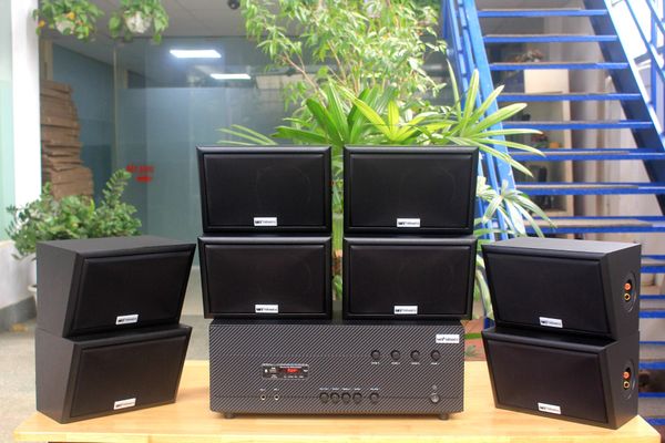 [Diện tích 160m2 + 4 Kênh] Amply Goldsound A384-4K_DA, 4 vùng âm lượng 800w + 8 loa ngoài trời V40NT_DA 40w, loa được thiết kế riêng cho quán, bật lớn không tạp âm, miễn phí công lắp đặt, bảo hành 12 tháng