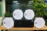 [Diện tích 80m2 + 04 Kênh] A384-4K_SG Goldsound 4 vùng âm lượng 800w + 4 loa Goldsound VAT38_SG, Amply 4 - 6 vùng âm lượng, loa được thiết kế riêng cho quán, bật lớn không tạp âm, miễn phí công lắp đặt, bảo hành dài hạn 5 năm.
