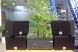 [Diện tích 120m2 + 04 Kênh] A384-4K_SG Goldsound 4 vùng âm lượng 800w + 4 loa Goldsound V130_SG 130w, Amply 4 - 6 vùng âm lượng, loa được thiết kế riêng cho quán, bật lớn không tạp âm, miễn phí công lắp đặt, bảo hành dài hạn 5 năm