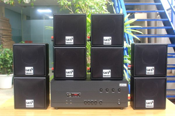 [Diện tích 160m2 + 04 Kênh] A384_DA-4K Goldsound 4 vùng âm lượng 800w + 8 loa Goldsound V23_DA, Amply 4 - 6 vùng âm lượng, loa được thiết kế riêng cho quán, bật lớn không tạp âm, miễn phí công lắp đặt, bảo hành dài hạn 5 năm.