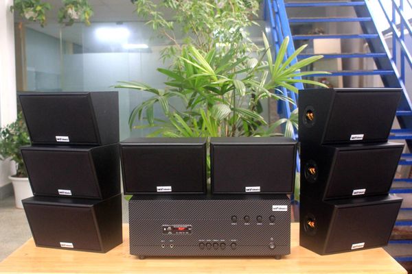 [Diện tích 160m2 + 04 Kênh] A384-4K_SG Goldsound 4 vùng âm lượng 800w + 8 loa Goldsound ngoài trời V50NT_SG 50w, Amply 4 - 6 vùng âm lượng, loa được thiết kế riêng cho quán, bật lớn không tạp âm, miễn phí công lắp đặt, bảo hành 12 tháng