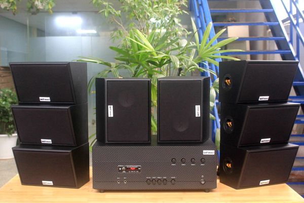 [Diện tích 160m2 + 04 Kênh] A384-4K_DA Goldsound 4 vùng âm lượng 800w + 8 loa Goldsound ngoài trời V50NT_DA 50w, Amply 4 - 6 vùng âm lượng, loa được thiết kế riêng cho quán, bật lớn không tạp âm, miễn phí công lắp đặt, bảo hành 12 tháng