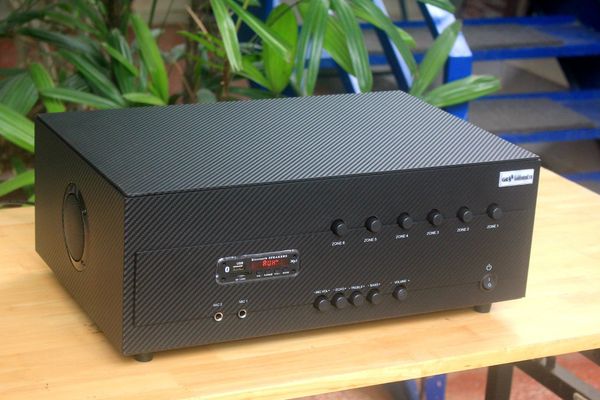 [Diện tích 120m2 + 6 Kênh] A384-6k_TH Goldsound 6 vùng âm lượng 1200w + 6 loa âm trần Goldsound VAT38_TH 38w, Amply 4 - 6 vùng âm lượng, loa được thiết kế riêng cho quán, bật lớn không tạp âm, miễn phí công lắp đặt, bảo hành dài hạn 5 năm.