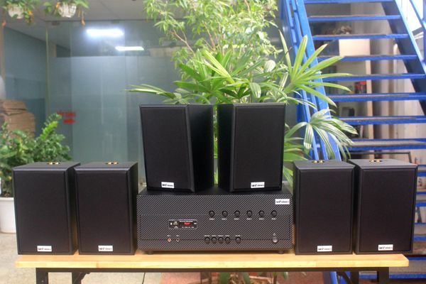 [Diện tích 120m2 + 06 Kênh] A384_SG-6K Goldsound 6 vùng âm lượng 1200w + 6 loa Goldsound V40C_SG 40w, Amply 4 - 6 vùng âm lượng, loa được thiết kế riêng cho quán, bật lớn không tạp âm, miễn phí công lắp đặt, bảo hành dài hạn 5 năm.