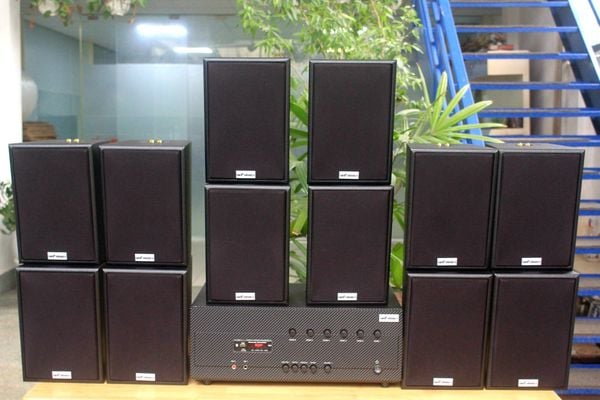 [Diện tích 240m2 + 06 Kênh] A384_SG-6K Goldsound 6 vùng âm lượng 1200w + 12 loa Goldsound V55C_SG 55w, Amply 4 - 6 vùng âm lượng, loa được thiết kế riêng cho quán, bật lớn không tạp âm, miễn phí công lắp đặt, bảo hành dài hạn 5 năm.