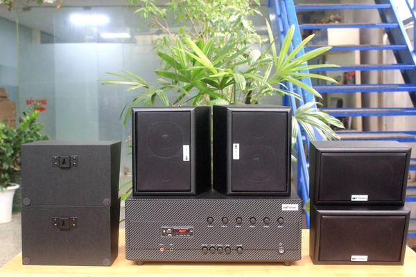 [Diện tích 120m2 + 6 Kênh] Amply Goldsound A384-6K 6 vùng âm lượng 1200w + 6 loa ngoài trời V40NT 40w, loa được thiết kế riêng cho quán, bật lớn không tạp âm, miễn phí công lắp đặt, bảo hành 12 tháng