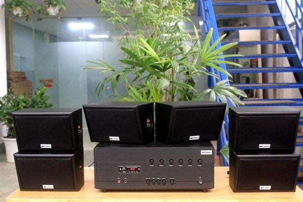 [Diện tích 120m2 + 6 Kênh] Amply Goldsound A384_DA-6K 6 vùng âm lượng 1200w + 6 loa ngoài trời V40NT_DA 40w, loa được thiết kế riêng cho quán, bật lớn không tạp âm, miễn phí công lắp đặt, bảo hành 12 tháng