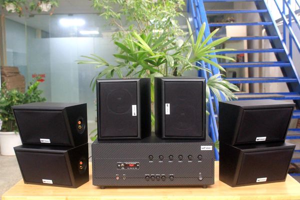 [Diện tích 120m2 + 6 Kênh] Amply Goldsound A384_DA-6K 6 vùng âm lượng 1200w + 6 loa ngoài trời V40NT_DA 40w, loa được thiết kế riêng cho quán, bật lớn không tạp âm, miễn phí công lắp đặt, bảo hành 12 tháng