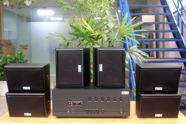 [Diện tích 120m2 + 6 Kênh] Amply Goldsound A384-6K 6 vùng âm lượng 1200w + 6 loa ngoài trời V40NT 40w, loa được thiết kế riêng cho quán, bật lớn không tạp âm, miễn phí công lắp đặt, bảo hành 12 tháng