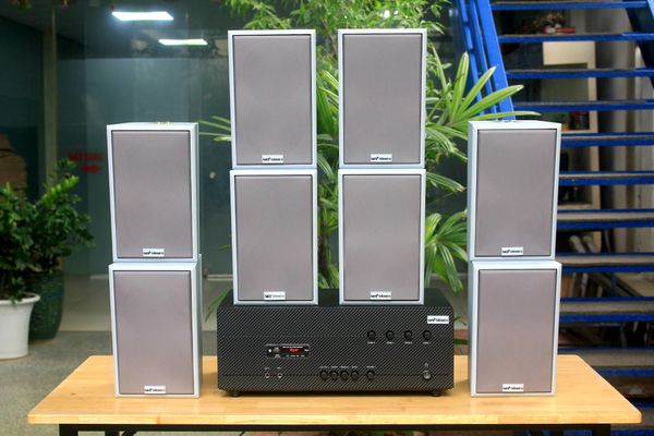 [Diện tích 160m2 + 04 Kênh] A384_SG-4K Goldsound 4 vùng âm lượng 800w + 8 loa Goldsound V58C_SG 58w, Amply 4 - 6 vùng âm lượng, loa được thiết kế riêng cho quán, bật lớn không tạp âm, miễn phí công lắp đặt, bảo hành dài hạn 5 năm.