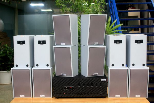 [Diện tích 240m2 + 06 Kênh] A384_SG-6K Goldsound 6 vùng âm lượng 1200w + 12 loa Goldsound V58C_SG 58w, Amply 4 - 6 vùng âm lượng, loa được thiết kế riêng cho quán, bật lớn không tạp âm, miễn phí công lắp đặt, bảo hành dài hạn 5 năm.