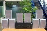 [Diện tích 160m2 + 04 Kênh] Amply Goldsound A917-4K 4 vùng âm lượng 1200w + 8 loa vệ tinh treo tường V58C 58w, loa được thiết kế riêng cho quán, bật lớn không tạp âm, miễn phí công lắp đặt, bảo hành dài hạn 5 năm.