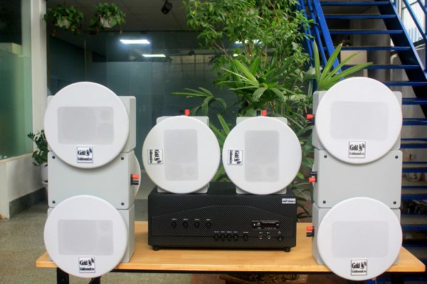 [Diện tích 160m2 + 04 Kênh] A917_TH-4K Goldsound 4 vùng âm lượng 1500w + 8 loa âm trần Goldsound VAT38_TH, Amply 4 - 6 vùng âm lượng, loa được thiết kế riêng cho quán, bật lớn không tạp âm, miễn phí công lắp đặt, bảo hành dài hạn 5 năm.