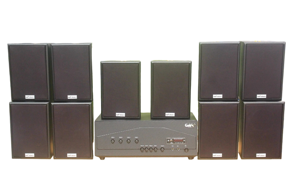 [Diện tích 200m2 + 04 Kênh] A917_TH-4K Goldsound 4 vùng âm lượng 1500w + 10 loa Goldsound V55C_TH 55w, Amply 4 - 6 vùng âm lượng, loa được thiết kế riêng cho quán, bật lớn không tạp âm, miễn phí công lắp đặt, bảo hành dài hạn 5 năm.