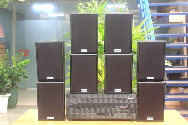 [Diện tích 160m2 + 04 Kênh] A917_DA-4K Goldsound 4 vùng âm lượng 1500w + 8 loa Goldsound V55C_DA 55w, Amply 4 - 6 vùng âm lượng, loa được thiết kế riêng cho quán, bật lớn không tạp âm, miễn phí công lắp đặt, bảo hành dài hạn 5 năm.