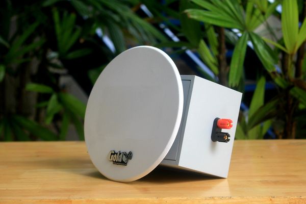 Loa âm trần Goldsound VAT12 Gold4cafe (1 loa) - công suất 12w, củ loa toàn dải cả âm Bass &Tress 3 inch, loa được thiết kế đập chậm để phù hợp với style quán dịch vụ, kích thước 12.5x19.5x10.5 cm (C - R - S); chất liệu thùng gỗ 100%