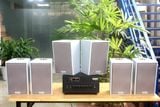 Loa treo tường, phát nhạc nền thông báo: Amply A384 Goldsound 2 vùng âm lượng 380w + 6 loa Goldsound V58C 58w, loa được thiết kế riêng cho quán, bật lớn không tạp âm, miễn phí công lắp đặt, bảo hành dài hạn 5 năm.