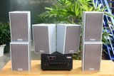 Loa treo tường, phát nhạc nền thông báo: Amply A384 Goldsound 2 vùng âm lượng 380w + 6 loa Goldsound V58C 58w, loa được thiết kế riêng cho quán, bật lớn không tạp âm, miễn phí công lắp đặt, bảo hành dài hạn 5 năm.