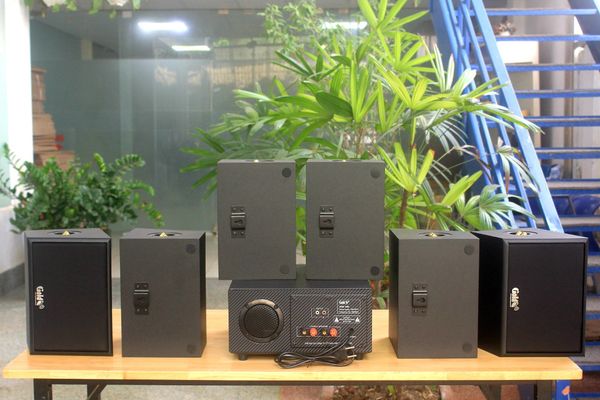 [Diện tích 120m2 + 2 Kênh] A384 Goldsound 2 vùng âm lượng 380w + 6 loa Goldsound ngoài trời V50NT 50w, loa được thiết kế riêng cho quán, bật lớn không tạp âm, miễn phí công lắp đặt, bảo hành 12 tháng