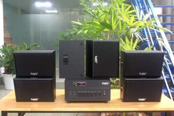[Diện tích 120m2 + 2 Kênh] A384 Goldsound 2 vùng âm lượng 380w + 6 loa Goldsound ngoài trời V50NT 50w, loa được thiết kế riêng cho quán, bật lớn không tạp âm, miễn phí công lắp đặt, bảo hành 12 tháng