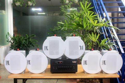 [Diện tích 120m2 + 2 Kênh] A384 Goldsound 2 vùng âm lượng 380w + 6 loa âm trần Goldsound VAT28 28w, loa được thiết kế riêng cho quán, bật lớn không tạp âm, miễn phí công lắp đặt, bảo hành dài hạn 5 năm