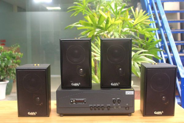 [Diện tích 80m2 + 02 Kênh] A917_SG Goldsound 2 vùng âm lượng 1200w + 4 loa Goldsound V40C_SG 40w, loa được thiết kế riêng cho quán, bật lớn không tạp âm, miễn phí công lắp đặt, bảo hành dài hạn 5 năm.