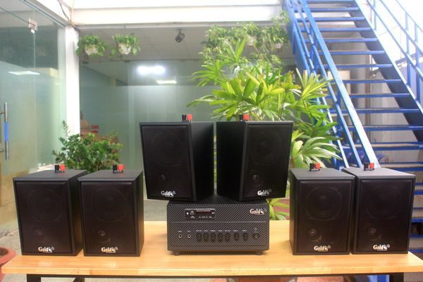 [Diện tích 120m2 + 02 Kênh] A384_DA Goldsound 2 vùng âm lượng 380w + 6 loa Goldsound V25C_DA 25w, loa được thiết kế riêng cho quán, bật lớn không tạp âm, miễn phí công lắp đặt, bảo hành dài hạn 5 năm.