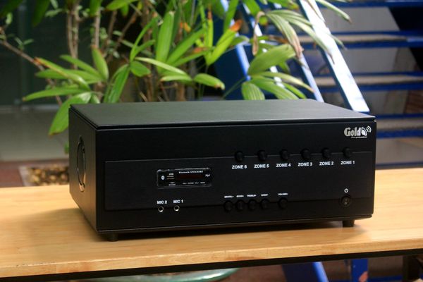 Amply A384PU_TH - 6K: 6 phân vùng đầu ra (1200w, đủ kết nối Bluetooth, RCA, AV, USB)