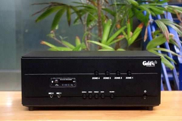 Amply A384PU_TH-4K: 4 phân vùng đầu ra (800w, đủ kết nối Bluetooth, RCA, AV, USB) chuyên dụng cho quán cafe, nhà hàng