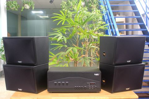 [Diện tích 120m2 + 04 Kênh] A917PU_SG-4K Goldsound 4 vùng âm lượng 1500w + 4 loa Goldsound V130PU_SG 130w, Amply 4 - 6 vùng âm lượng, loa được thiết kế riêng cho quán, bật lớn không tạp âm, miễn phí công lắp đặt, bảo hành dài hạn 5 năm