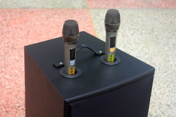 Loa di động D230PU_TH - MI, công suất 230w, pin 4 - 6 tiếng, kèm 2 Micro, 1 bass, 1 treble, bluetooth 5.0, cổng rca, khe usb, thiết kế loa thùng gỗ, cao 57.25 cm, rộng 35.5 cm, sâu 36 cm. Bảo hành 12 tháng