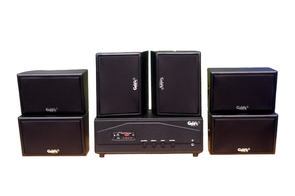 Dàn loa treo tường thông báo phát nhạc nền tự động: A918PU-2K Goldsound 2 vùng âm lượng 1200w + 6 loa Goldsound ngoài trời V50NT-PU 50w, loa được thiết kế riêng cho quán, bật lớn không tạp âm, miễn phí công lắp đặt, bảo hành 12 tháng