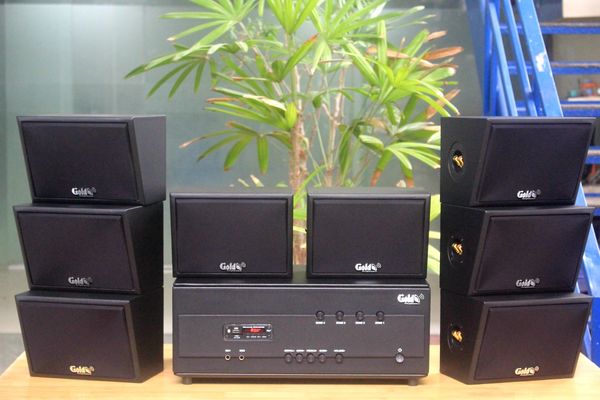 [Diện tích 160m2 + 4 Kênh] Amply Goldsound A384PU_SG-4K 4 vùng âm lượng 800w + 8 loa ngoài trời V40NT_SG-PU 40w, loa được thiết kế riêng cho quán, bật lớn không tạp âm, miễn phí công lắp đặt, bảo hành 12 tháng