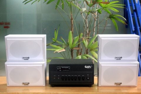 [Diện tích 80m2 + 02 Kênh] A384 Goldsound 2 vùng âm lượng 380w + 4 loa Goldsound V50NT-PU, loa được thiết kế riêng cho quán, bật lớn không tạp âm, miễn phí công lắp đặt, bảo hành dài hạn 12 tháng