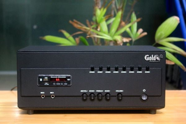 Bộ phát nhạc thông báo tích hợp Bàn Micro chọn vùng (8 vùng) BXL-8K Goldsound, Thiết kế chuyên nghiệp, Tiện lợi sử dụng, Chế độ bảo hành 5 năm
