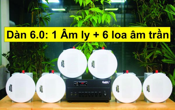 Loa âm trần thông báo, phát nhạc nền tự động: Combo Amply A400+ 4loa âm trần VAT25