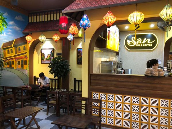 Loa cafe Goldsound thi công hệ thống âm thanh cho quán San tea&coffee, Cầu Giấy, Hà Nội