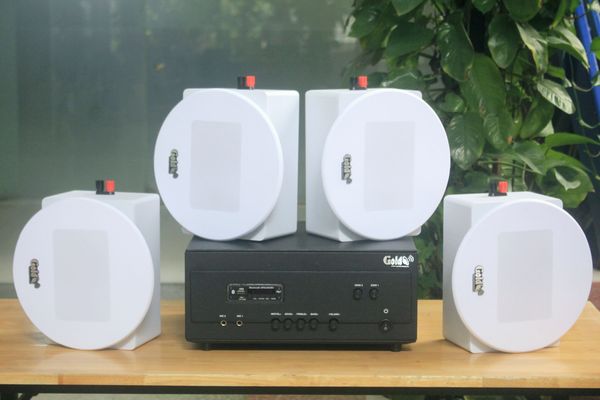 [Diện tích 80m2 + 02 Kênh] A907PU-2K Goldsound 2 vùng âm lượng 900w + 4 loa Goldsound VAT38, loa được thiết kế riêng cho quán, bật lớn không tạp âm, miễn phí công lắp đặt, bảo hành dài hạn 5 năm.