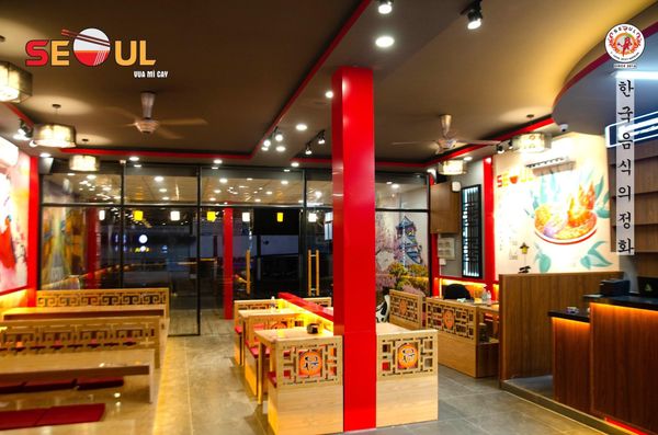 Loa thông báo, phát nhạc nền tự động Goldsound cho Hệ Thống Mì Cay Seoul tại  Seoul Vũng Tàu, loa được thiết kế riêng cho quán, bật lớn không tạp âm, miễn phí công lắp đặt, bảo hành dài hạn 5 năm