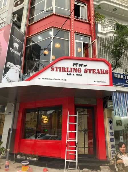 Loa Goldsound cho Nhà hàng STIRLING STEAKS, Hào Nam, Hà Nội, Amply 4 - 6 vùng âm lượng, loa được thiết kế riêng cho quán, bật lớn không tạp âm, miễn phí công lắp đặt, bảo hành dài hạn 5 năm.