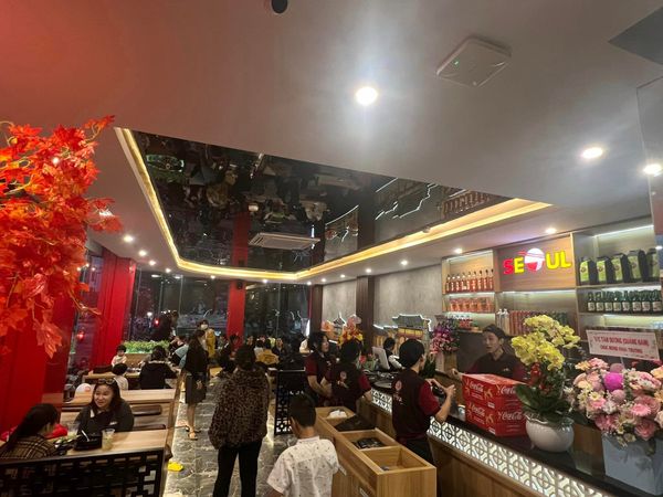 Loa thông báo, phát nhạc nền tự động nhà hàng Goldsound cung cấp thiết bị âm thanh cho Mì Cay Seoul Đà Nẵng, Amply 4 - 6 vùng âm lượng